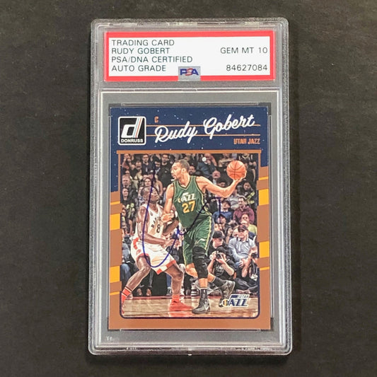 2016 Donruss #50 Rudy Gobert Signed Card AUTO PSA Slabbed Jazz
