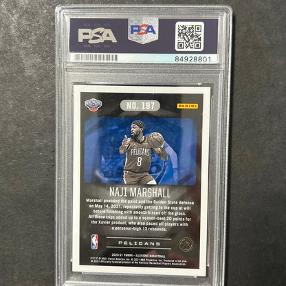 2020-21 Panini Illusions #197 Naji Marshall Signed Card AUTO PSA Slabbed Pelican
