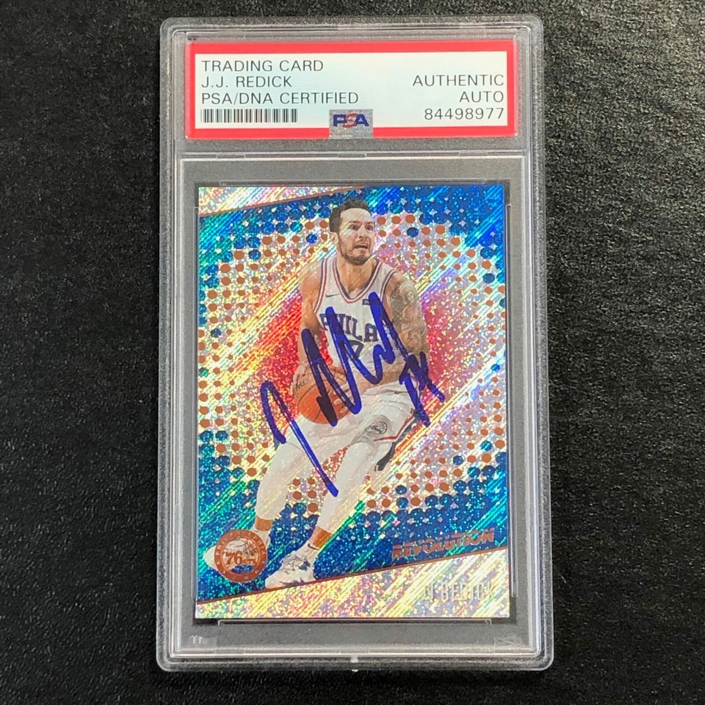 2017-18 Panini Revolution #81 J.J. Redick Signed Card AUTO PSA Slabbed 76ers