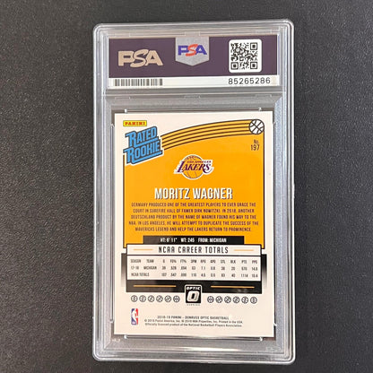 2018-19 Panini Donruss Rated Rookie #197 Moritz Wagner Signed Card AUTO PSA Slab
