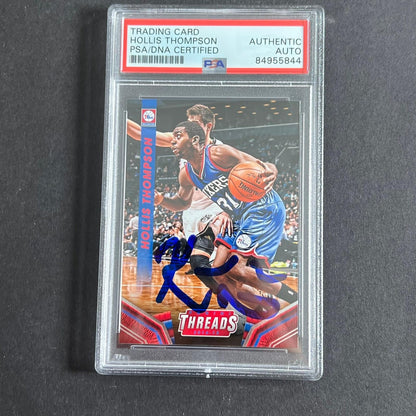 2014-15 Panini Threads #73 Hollis Thompson Signed Card AUTO PSA Slabbed 76ers