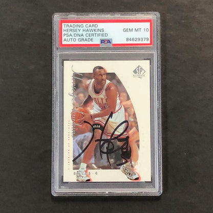 1999-2000 Upper Deck SP Authentics #11 Hersey Hawkins Signed Card AUTO PSA Slabb
