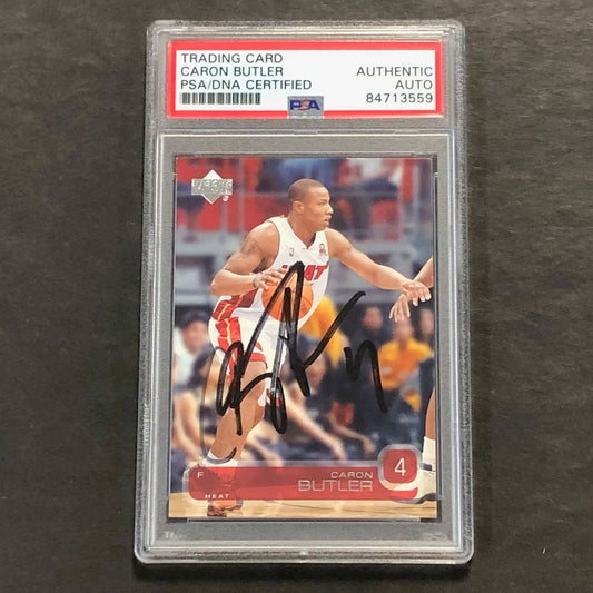 2002-03 Upper Deck Basketball #294 Caron Butler Signed Card AUTO PSA Slabbed Hea