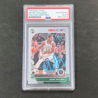 2019-20 NBA Hoops Premium Stock #218 Grant Williams Signed Card AUTO PSA/DNA Sla