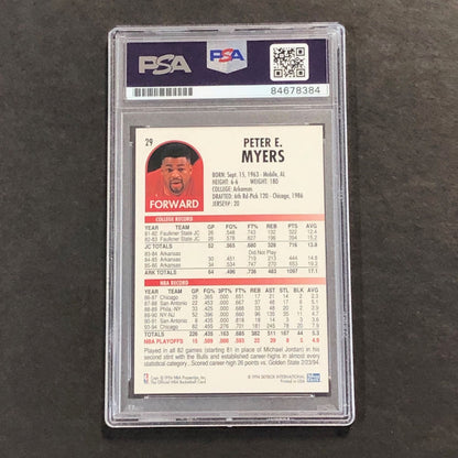 1994-95 Skybox NBA Hoops #29 Pete Myers Signed Card AUTO PSA Slabbed