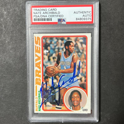 1977-78 Topps #26 Nate Archibald Signed AUTO PSA Slabbed Celtics