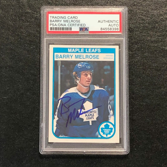 1982 O-Pee-Chee #328 Barry Melrose Signed Card AUTO PSA slabbed Maple Leafs