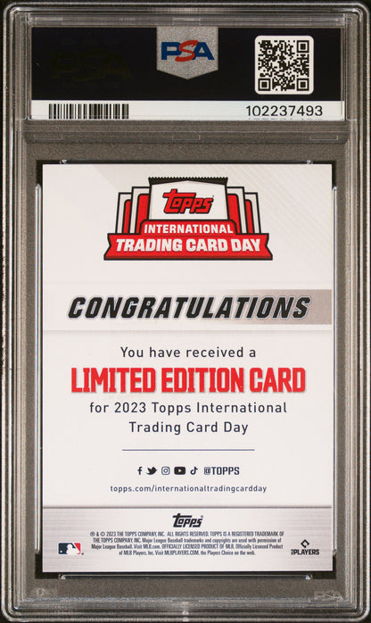 2023 Topps International Trading Card Day TB Rays Randy Arozarena PSA A Auto 10