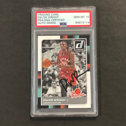 2015-16 Panini Donruss The Rookies #44 Delon Wright Signed Card AUTO GRADE 10 PS