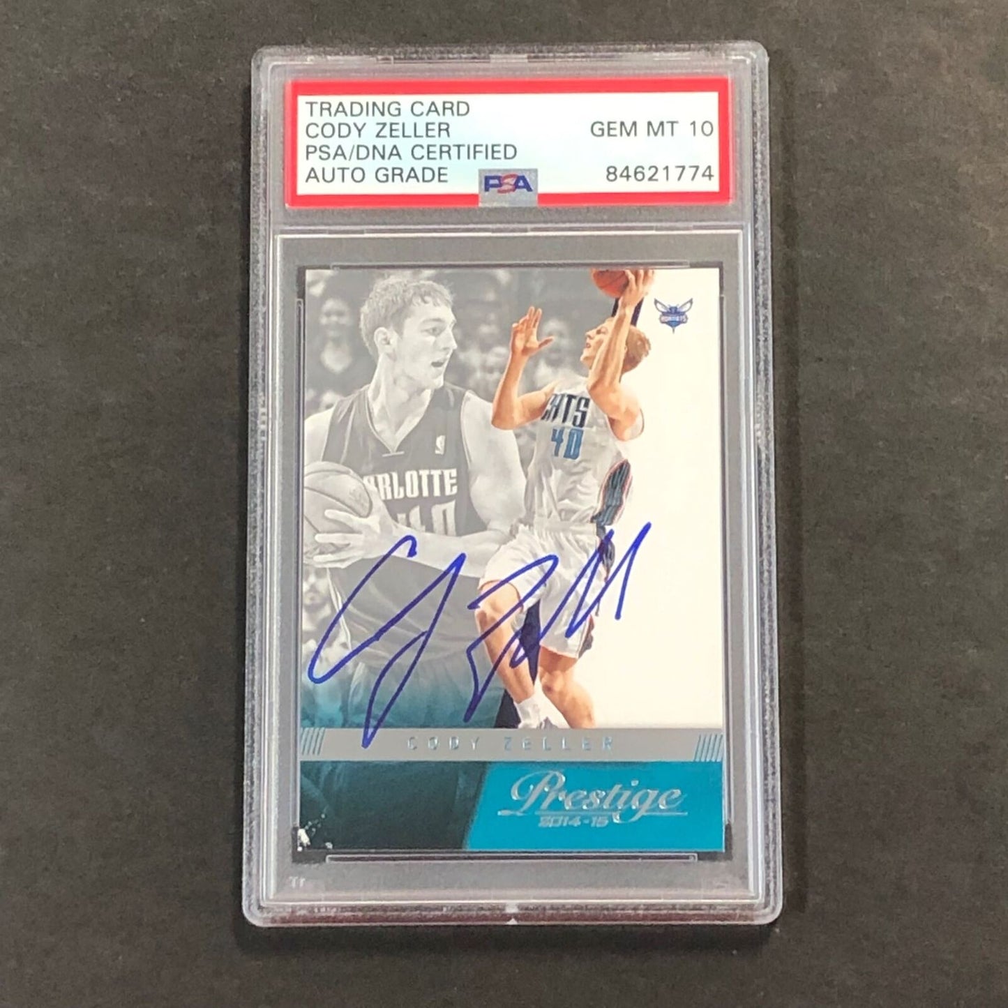 2014-15 Panini Prestige #156 Cody Zeller Signed Card AUTO 10 PSA Slabbed Hornets