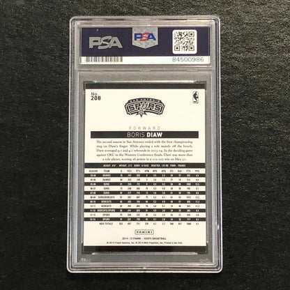 2014-15 NBA HOOPS #208 Boris Diaw Signed Card AUTO 10 PSA Slabbed Spurs