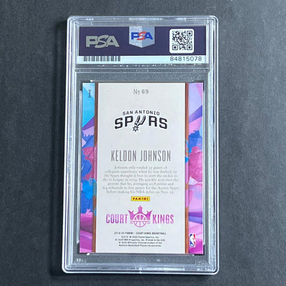 2019-20 Panini Court Kings #69 Keldon Johnson Signed Card Auto Grade 10 PSA Slab