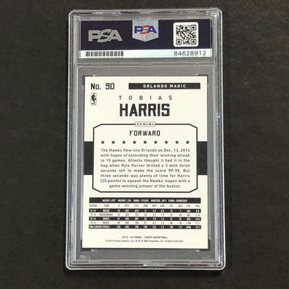 2015-16 NBA Hoops #90 Tobias Harris Signed Card AUTO 10 PSA Slabbed Magic