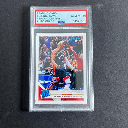 2019-20 DonRuss Rated Rookie #196 Terence Davis Signed Card AUTO 10 PSA Slabbed