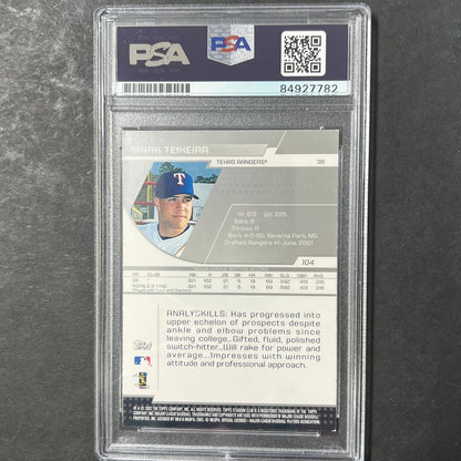 2002 Topps Stadium Club #104 Mark Teixeira Signed Card AUTO 10 PSA Slabbed Range
