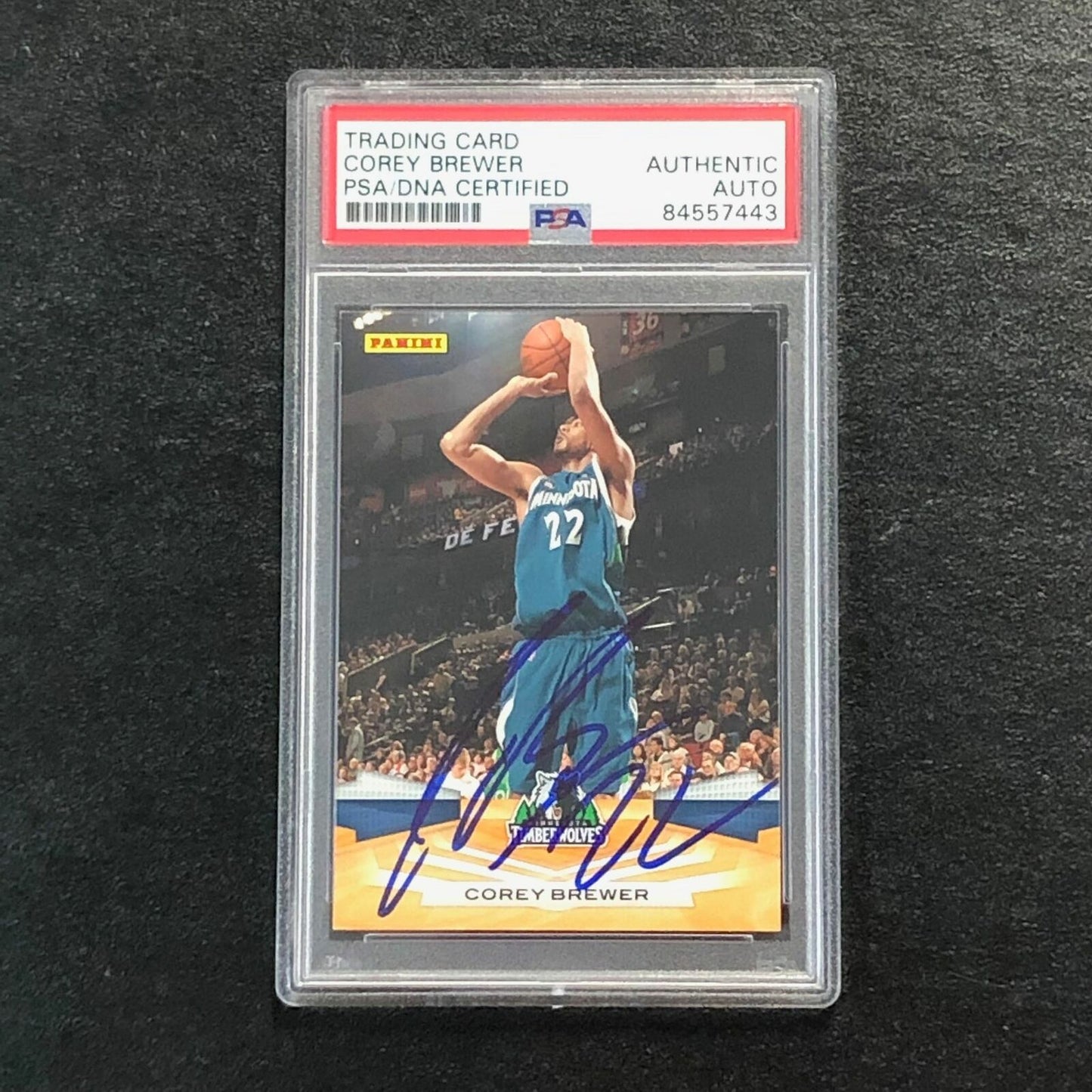 2009-10 Panini Basketball #212 Corey Brewer Signed Card AUTO PSA Slabbed Timberw