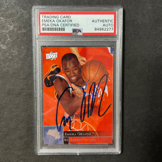2009-10 Upper Deck Basketball #19 Emeka Okafor Signed Card AUTO PSA Slabbed RC B