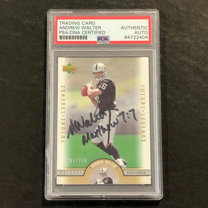 2005 Upper Deck #112 Andrew Walter AUTO card PSA Raiders Signed
