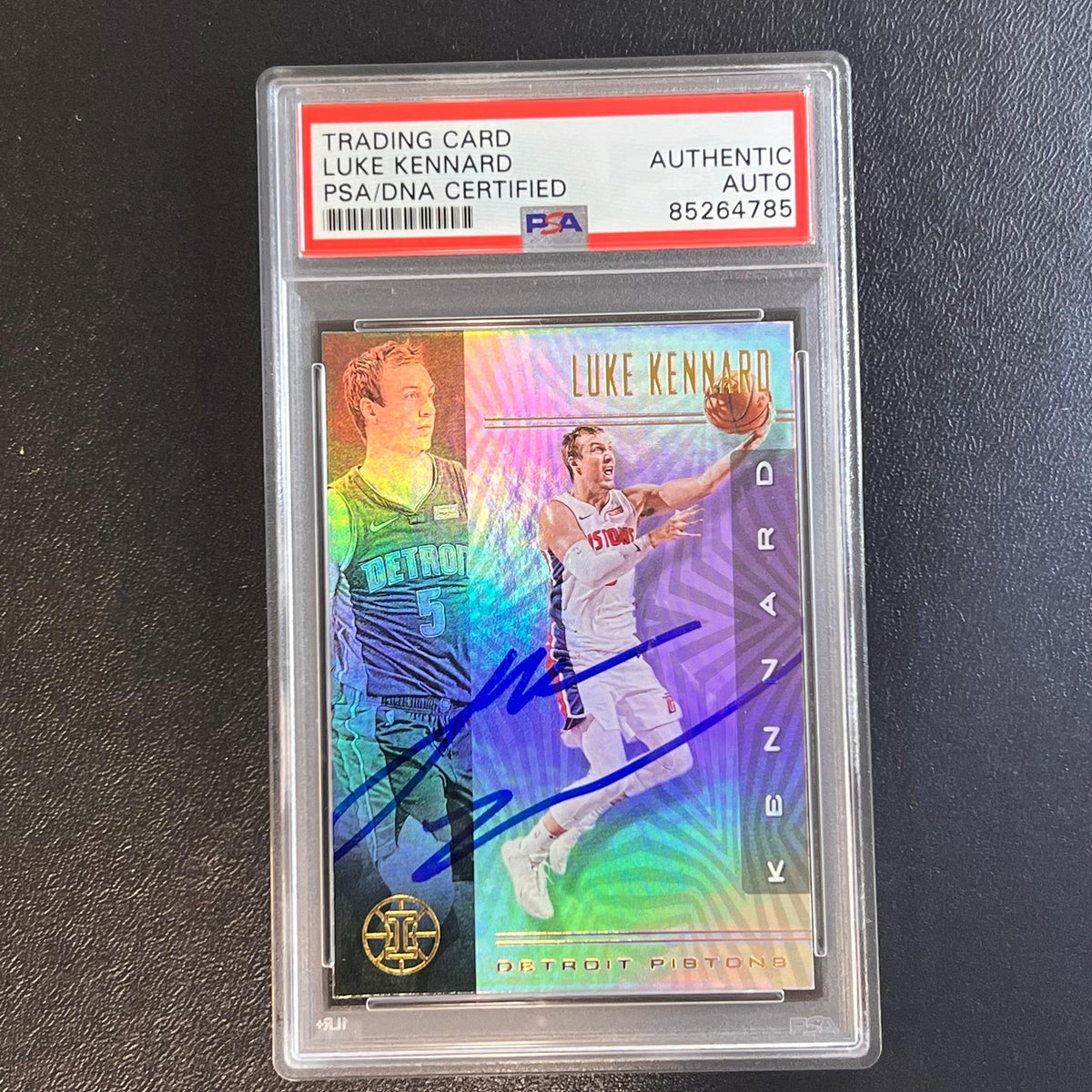 2019-20 Panini Prizm #137 Luke Kennard Signed Card AUTO PSA Slabbed Pistons