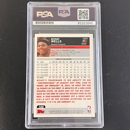 2003-2004 Topps #169 Bonzi Wells Signed Card AUTO GRADE PSA Slabbed Trail Blazer