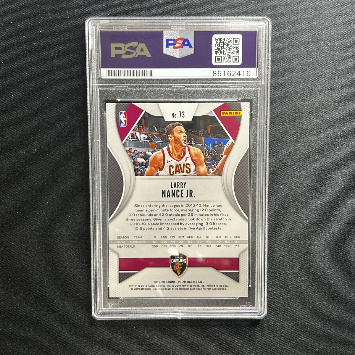 2019-20 Panini #73 Larry Nance Jr. Signed Card AUTO 10 PSA Slabbed Cavs
