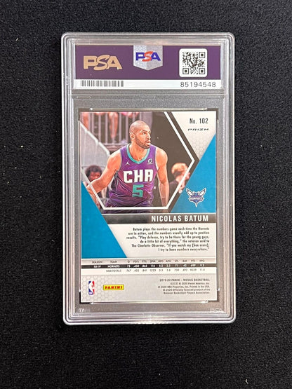 2019-20 Panini Mosaic #102 Nicolas Batum Signed Card AUTO 10 PSA Slabbed Hornets