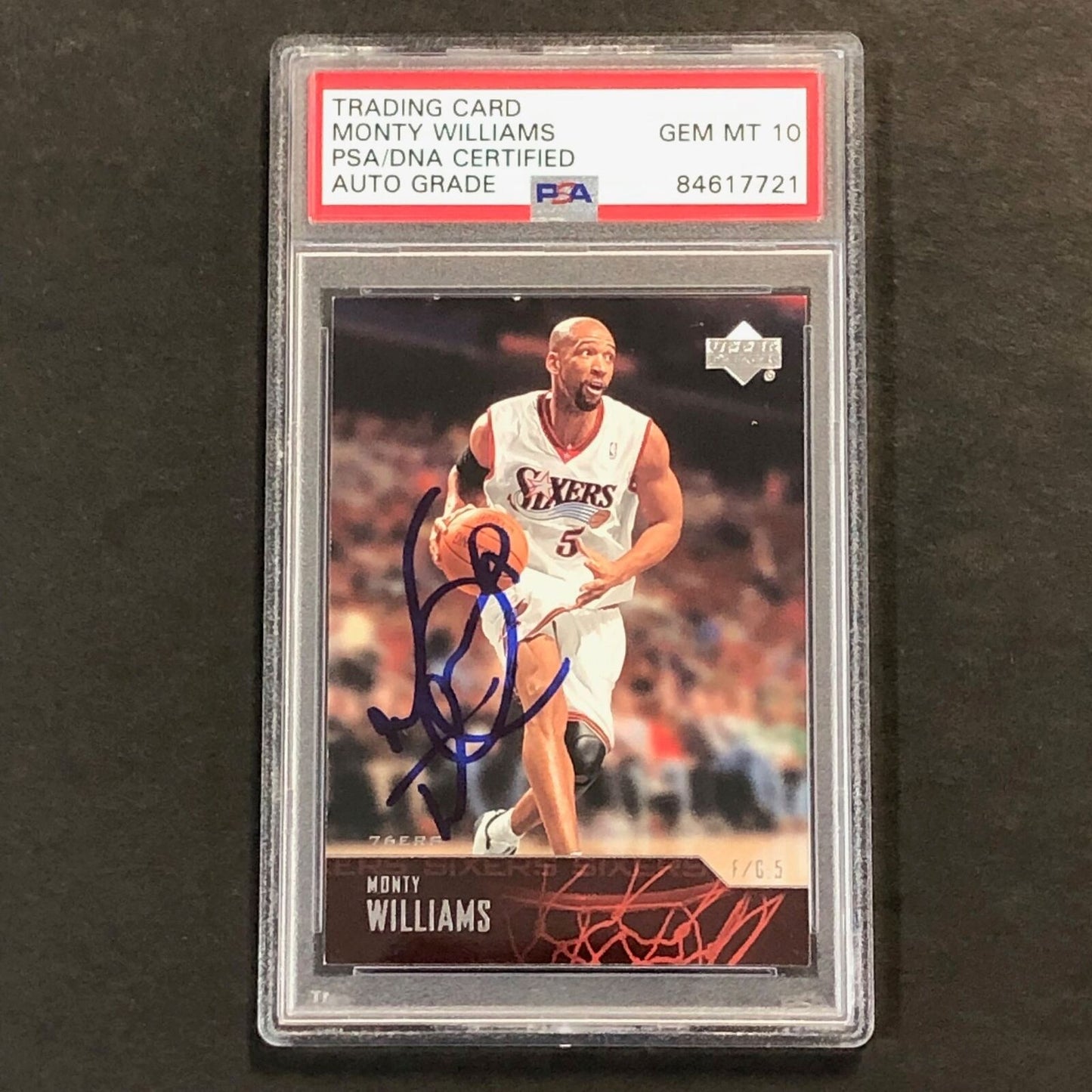 2003 Upper Deck #216 Monty Williams Signed Card AUTO 10 PSA Slabbed 76ers