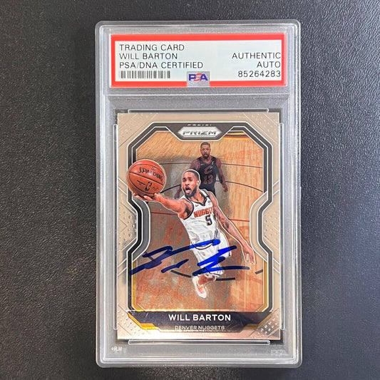 2020-21 Panini Prizm #79 Will Barton Signed Card AUTO PSA Slabbed Nuggets