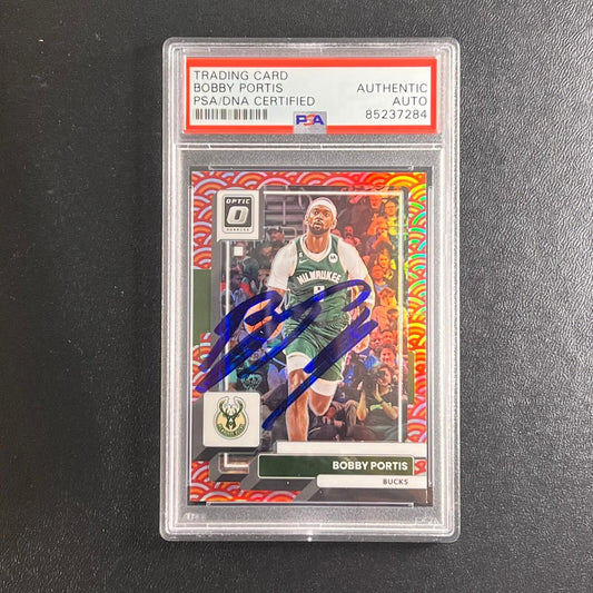 2022-23 Panini Donruss Optic #101 Bobby Portis Signed Card AUTO PSA Slabbed Buck