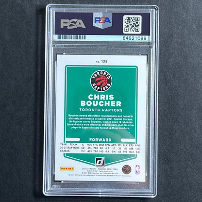 2021-22 Panini Donruss #135 Chris Boucher Signed Card AUTO PSA Slabbed Raptors