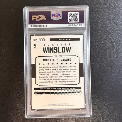 2015-16 Panini NBA Hoops #300 Justise Winslow Signed Rookie Card AUTO PSA/DNA Sl
