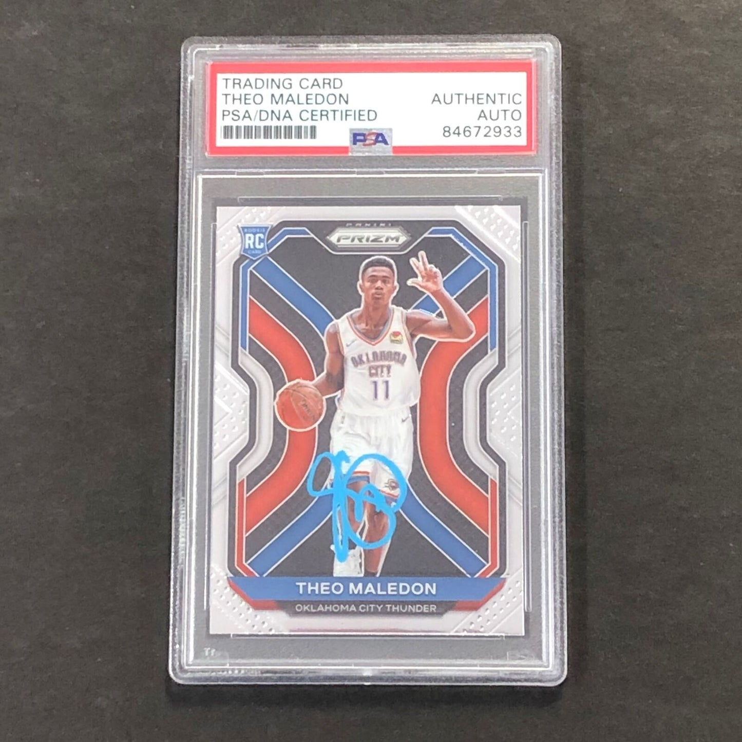 2020-21 Panini Prizm #184 Theo Maledon Signed Card AUTO PSA Slabbed RC Thunder