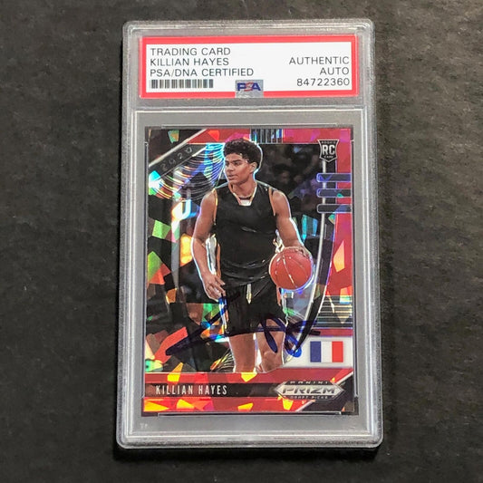 2020-21 Panini Prizm Draft Picks #12 Killian Hayes Signed Card AUTO PSA Slabbed