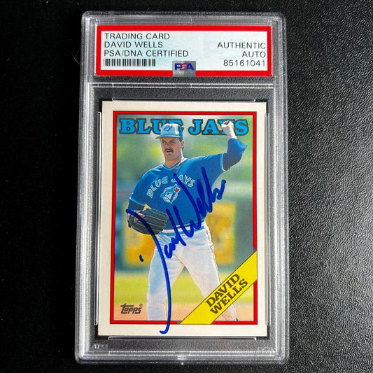 1987 Topps #128T David Wells Signed Card PSA Slabbed Autographed