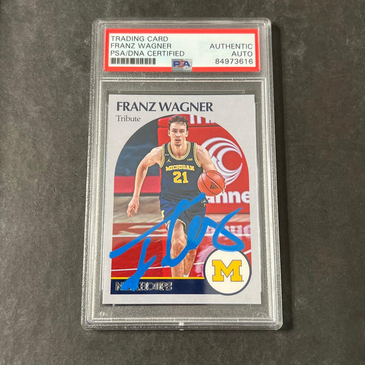 2021-22 Chronicles Hoops Draft Picks #59 Franz Wagner Signed Card AUTO PSA Slabb
