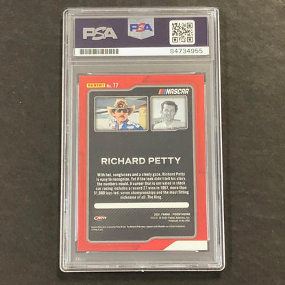 2021 Panini Prizm Racing Flashbacks #77 Richard Petty Signed Card AUTO  PSA Slab