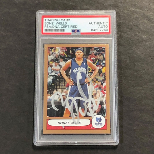 2003-04 Topps Bazooka #160 Bonzi Wells Signed Card PSA Slabbed Grizzlies