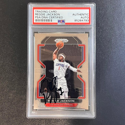 2021-22 Panini Prizm #213 Reggie Jackson Signed Card AUTO PSA Slabbed Clippers