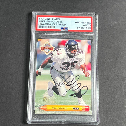 1992 Upper Deck Coaches Report #CR1 Signed Card Mike Pritchard AUTO PSA ATLANTA