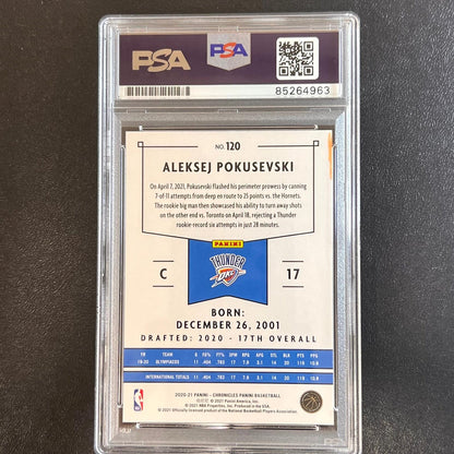 2020-21 Panini Chronicles #120 Aleksej Pokusevski Signed Card AUTO PSA Slabbed R