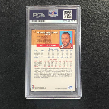 1993-94 NBA Hoops #178 Mario Elie Signed Card AUTO PSA Slabbed Trail Blazers