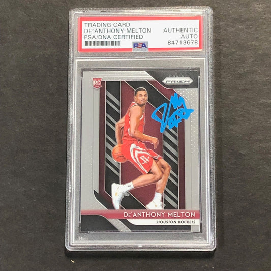 2018-19 Panini Prizm #4 De'Anthony Melton Signed Card AUTO PSA Slabbed RC Rocket