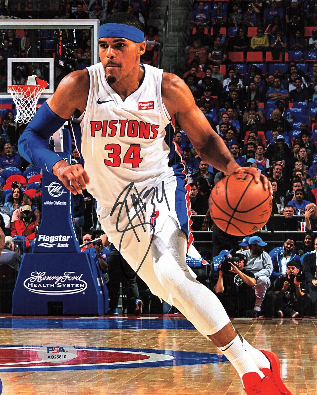 TOBIAS HARRIS signed 8x10 photo PSA/DNA Detroit Pistons Autographed