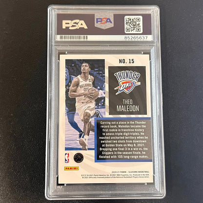 2020-21 Panini Illusions #15 Theo Maledon Signed Card AUTO PSA Slabbed Thunder