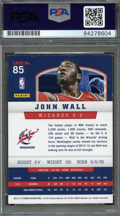 2012-13 Panini #85 John Wall Signed Card AUTO PSA Slabbed Wizards