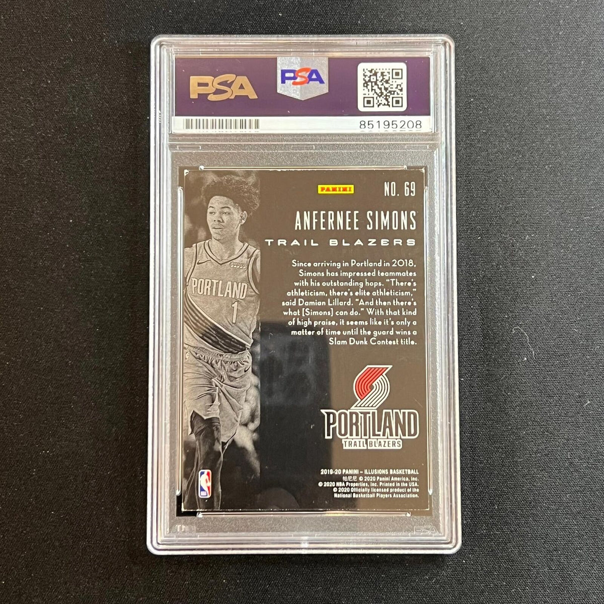 2019-20 Panini Illusions #69 ANFERNEE SIMONS Signed Rookie Card AUTO PSA Slabbed