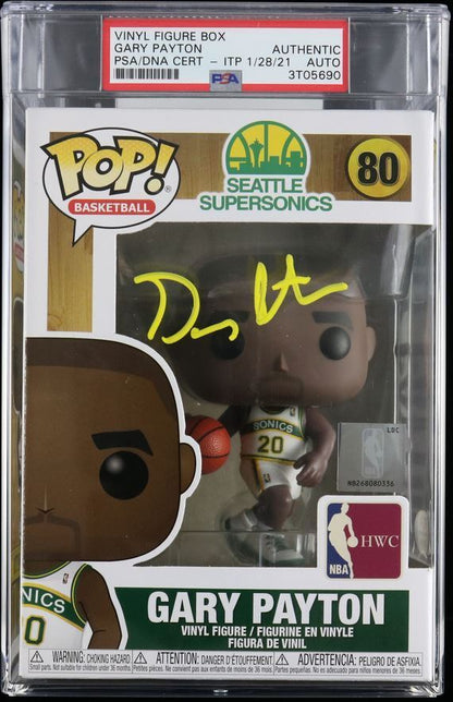 Gary Payton Signed Funko Pop #80 PSA/DNA Encapsulated Autographed Supersonics