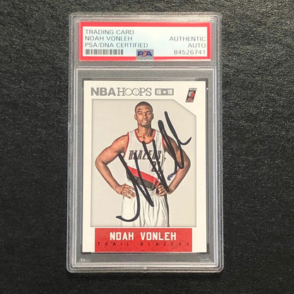 2015-16 NBA Hoops #126 Noah Vonleh Signed Card AUTO PSA/DNA Slabbed Portland Tra