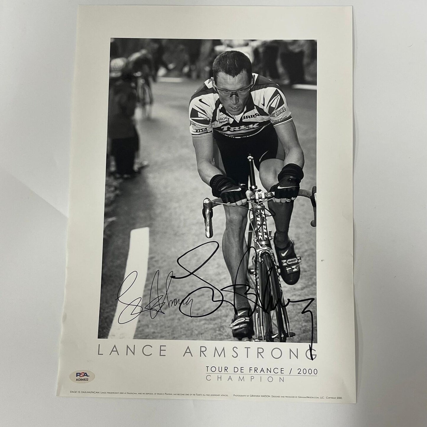 Lance Armstrong signed Poster PSA Autographed Tour De France
