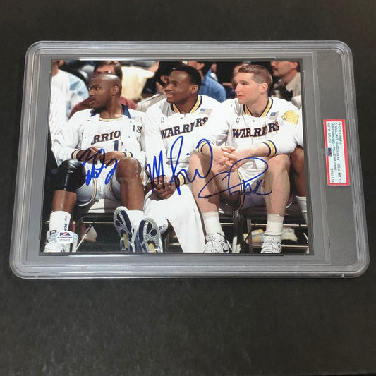 Chris Mullin Tim Hardaway Mitch Richmond signed 8x10 photo PSA/DNA Encapsulated